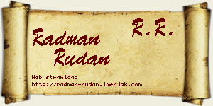Radman Rudan vizit kartica